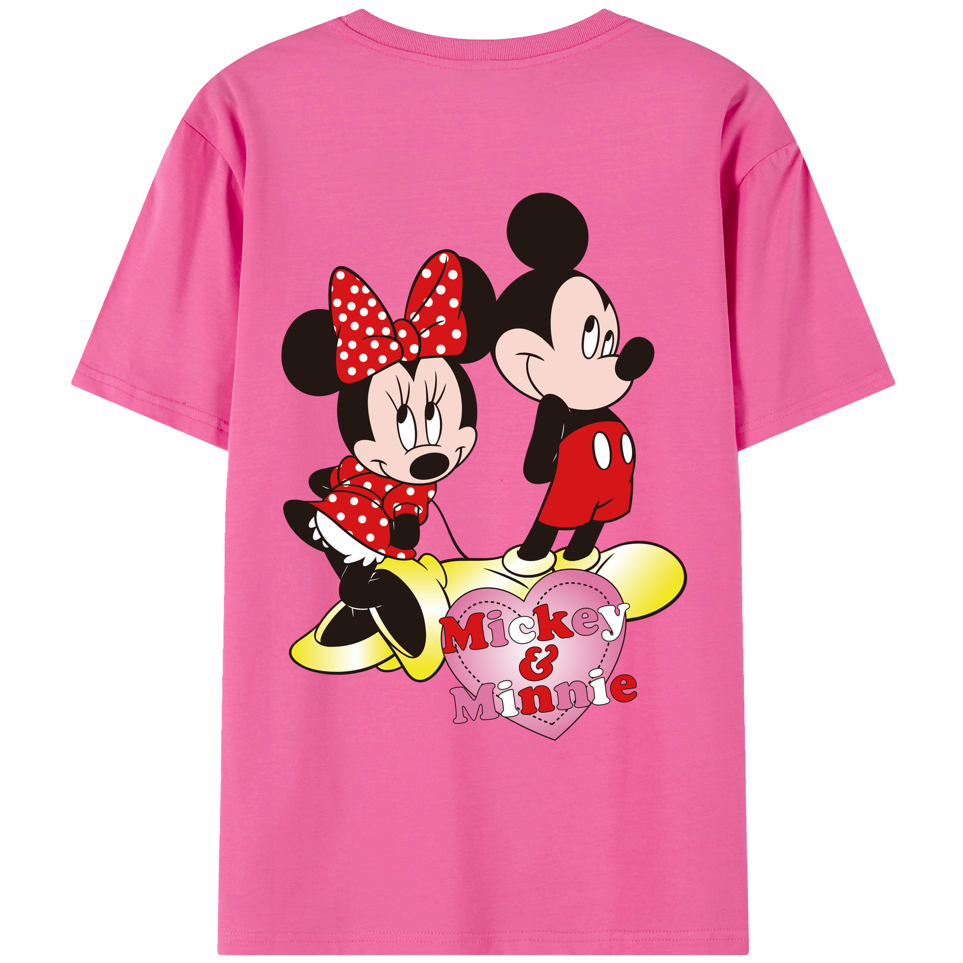 （画像用） ミッキーマウス Mickey Mouse レディース半袖Tシャツ(バックプリント)